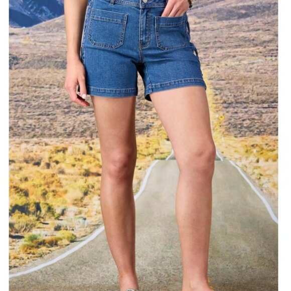 Cato Lace Up Denim Shorts - 6 - Picture 3 of 9